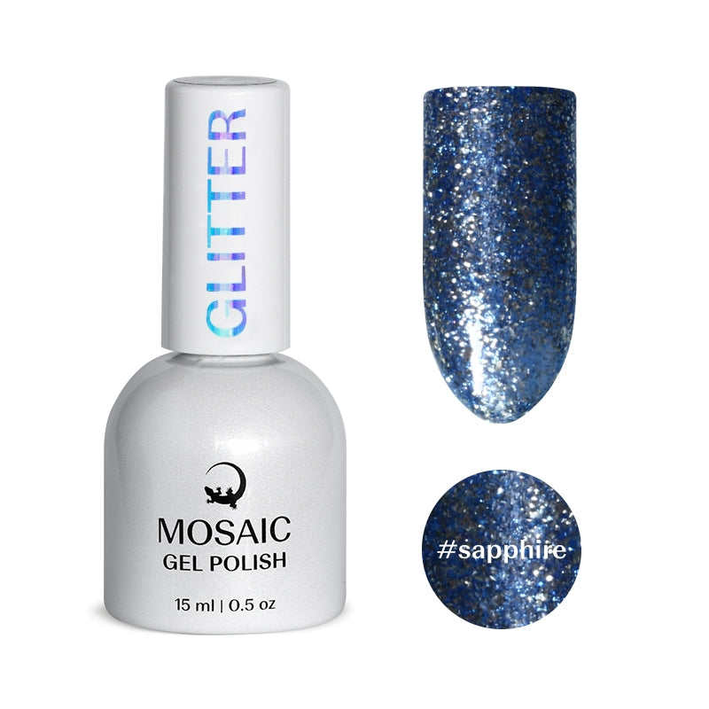 Gel Polish GLITTER Collection - SAPPHIRE 15ml