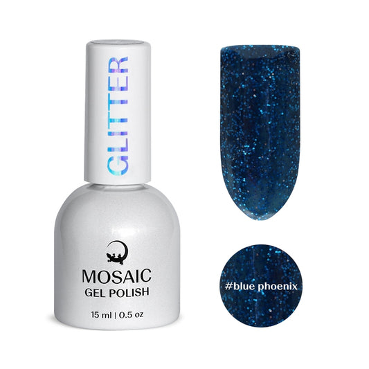 Gel Polish GLITTER Collection - BLUE PHOENIX 15ml